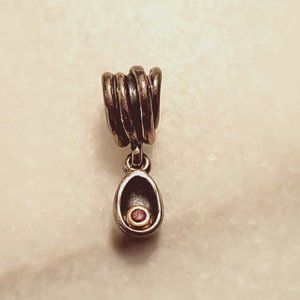 Pandora Retired 14K Gold SS Rhodolite Genesis Charm